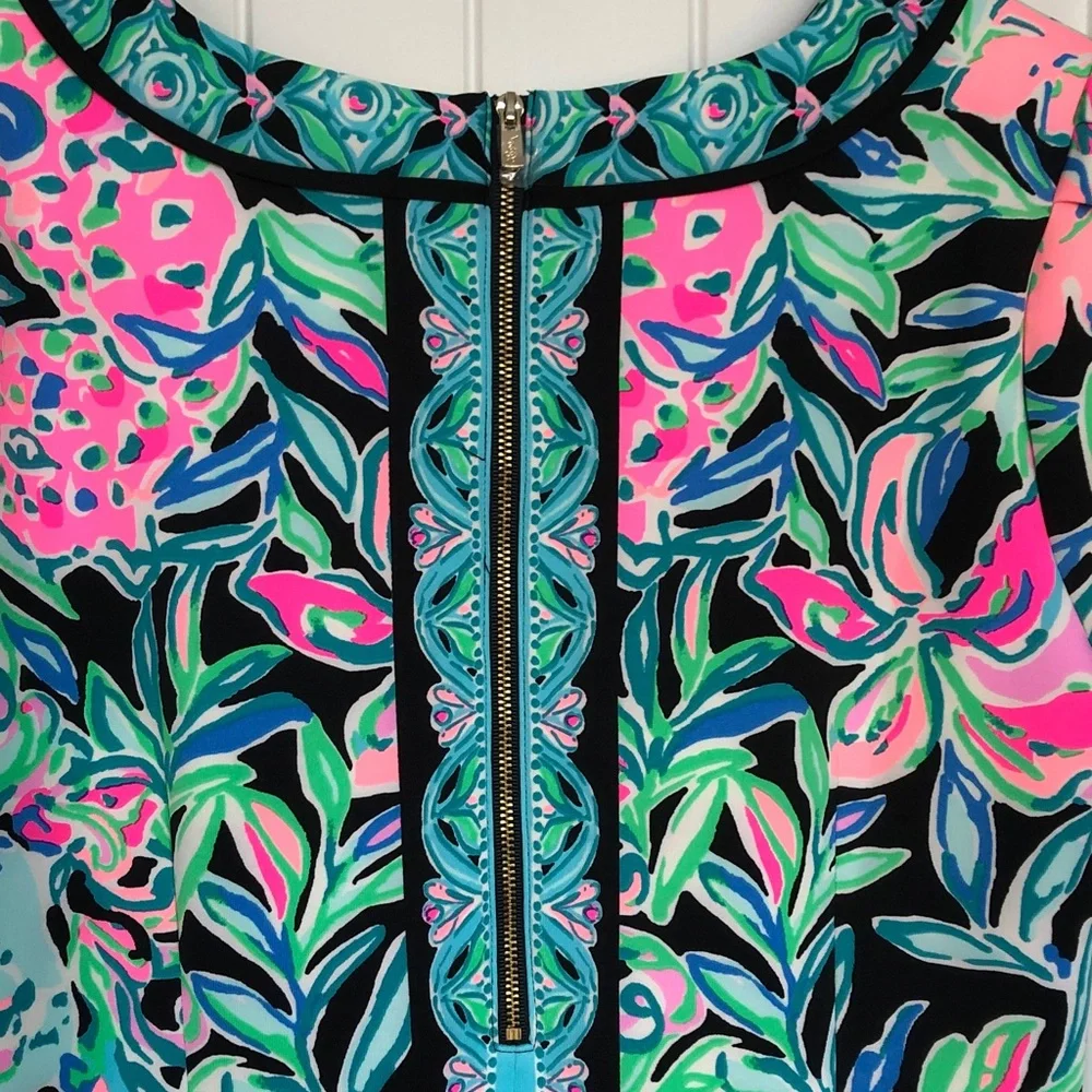 Lilly Pulitzer Tamaya Onyx get wild short sleeve Sz L dress NEW WITH OUT TAGS!! - Picture 6 of 7